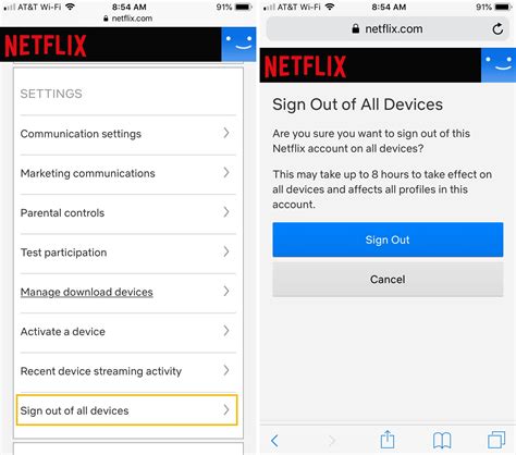 Sign out of all devices .